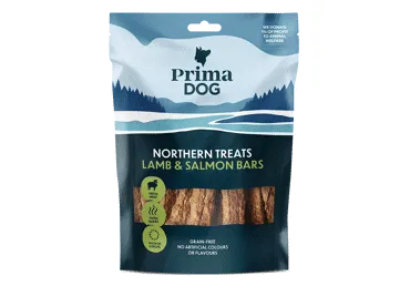 Šunų skanėstas PRIMADOG su ėriena ir lašiša, 80 g