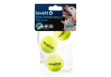 Šunų teniso kamuoliukai LOVETT, 6,2 cm, 3 vnt.