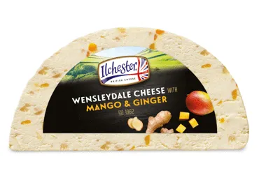 Sūris su mangais ir imbierais WENSLEYDALE, 35 % rieb. s. m., 1 kg