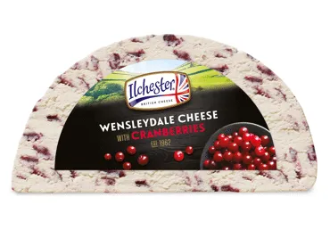 Sūris WENSLEYDALE su spanguolėmis, 43 % rieb. s. m., 1 kg