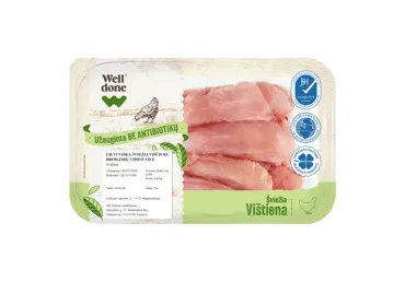 Šv. višč. broiler. vidinė filė WELL DONE, užaug. be antib., 400 g