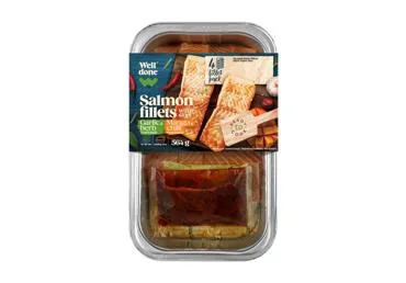 Šv.atl.lašišų filė su oda,2 marinat.WELL DONE(L.Salmo salar), 564 g