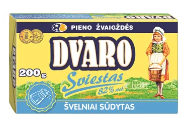 Švelniai sūdytas DVARO sviestas, 82 % rieb., 200 g