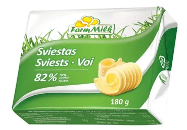 Sviestas FARM MILK, 82 % rieb., 180 g