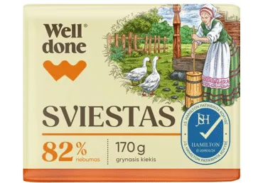 Sviestas WELL DONE, 82 % rieb., 170 g