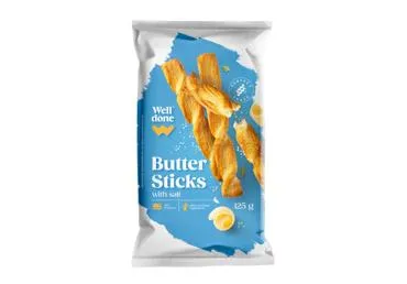 Sviestinės lazdelės su druska WELL DONE, 125 g, 125 g