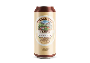 Šviesusis alus AMBER CITY LAGER, 500 ml