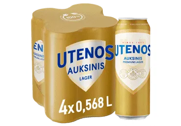 Šviesusis alus UTENOS AUKSINIS, 4 vnt., 2272 ml