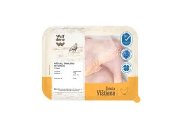 Švieži viščiukų broilerių ketvirčiai, WELL DONE, 1 kg
