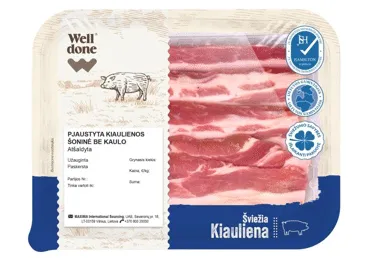 Šviežia plonai pjaustyta kiaulienos šoninė WELL DONE, 300 g, 300 g