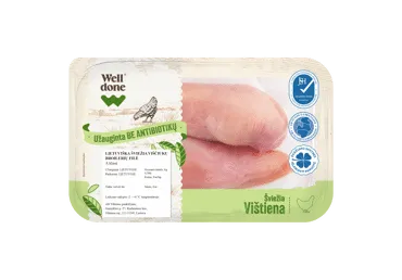 Šviežia viščiukų broilerių filė be antibiotikų WELL DONE, 500 g