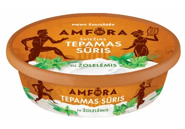 Šviežias tepamas sūris su žolelėmis AMFORA, 23 % rieb., 180 g
