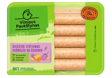 Šviežios vištienos dešrelės su čederiu, 400 g