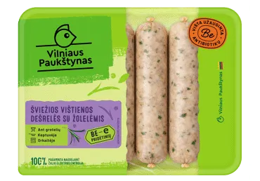 Šviežios vištienos dešrelės su žolelėmis, 400 g