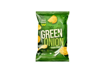 Svogūnų laiškų skonio bulvių traškučiai WELL DONE, 180 g