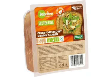 Tamsi 7 grūdų duona BALVITEN be glitimo, 250 g