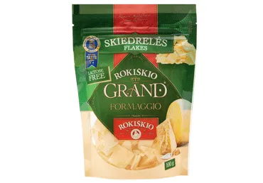 Tark. kietasis ROKIŠKIO sūris GRAND (skiedr.), 37% rieb.s.m., 100 g