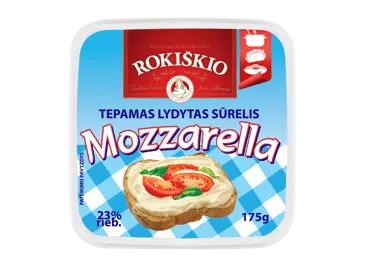 Tepamas lydytas sūrelis ROKIŠKIO, mozzarella, 23 % riebumo., 175 g