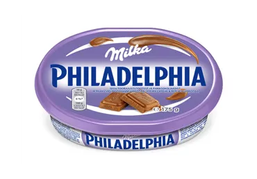 Tepamasis sūris PHILADELPHIA MILKA su šokoladu, 13 % rieb., 175 g