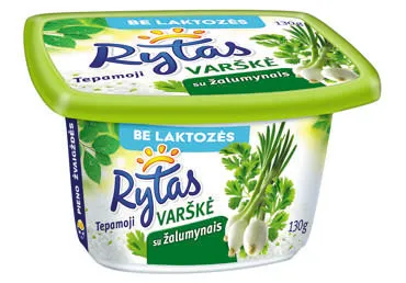 Tepamoji varškė su žalumynais be laktozės RYTAS, 15% rieb., 130 g