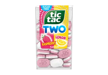 TIC TAC TWO pastilės, aviečių ir citrinų skonio, 38.5 g