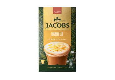 Šķīstošās kafijas dzēriens Cappucino JACOBS vaniļas 8x12g