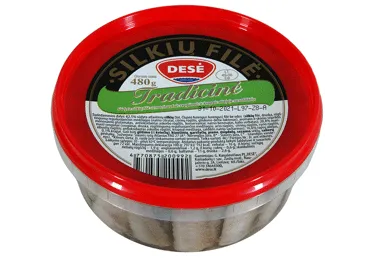 TRADICINĖ silkių filė su marin.svogūnais ir krapais (aliej.), 480 g