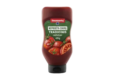 Tradicinis DAUMANTŲ kečupas be pridėtinio cukraus, 465 g