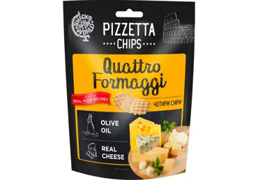 Uzkodas PIZZETTA Chips Quattro Formaggi 70g