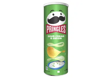 Traškučiai PRINGLES, grietinės ir svogūnų skonio, 165 g
