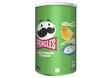 Traškučiai PRINGLES, grietinės ir svogūnų skonio, 70 g