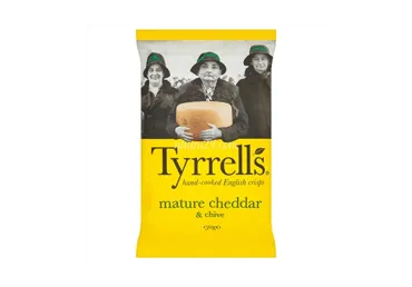 Traškučiai TYRRELL'S, čederio ir česnakų skonio, 150 g