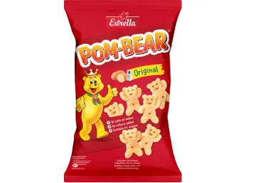 Traškus bulvinis užkandis grietinės ir svogūnų skonio ESTRELLA POM BEAR, 65 g
