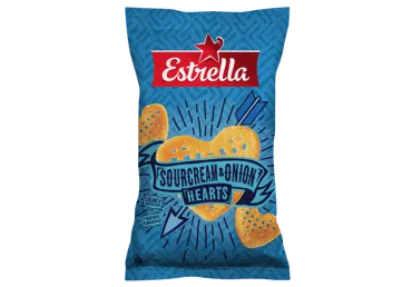 Traškus užkandis ESTRELLA, grietinės ir svogūnų skonio, 110 g