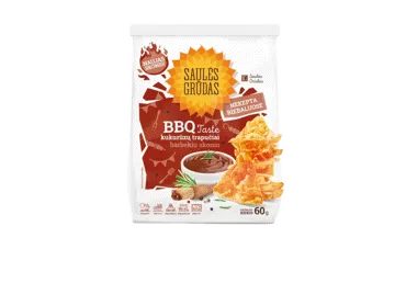 Trikampiai kukurūzų trapučiai SAULĖS GRŪDAS, BBQ skonio, 60 g