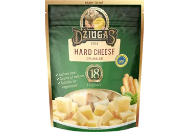 Sūris DŽIUGAS Piquant, 18 mėn., 40% RSM, trupintas, be laktozės, 100 g