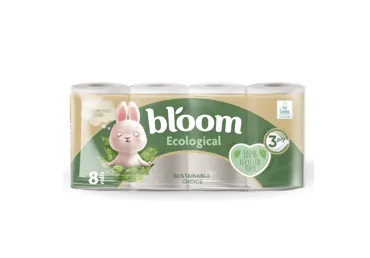 Tualet. popierius BLOOM COMFORT SOFT ECOLOGICAL, 3 sluoksnių, 8 vnt.