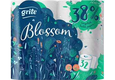 Tualetinis popierius GRITE BLOSSOM RECYCLED, 3 sl., 32 rit.