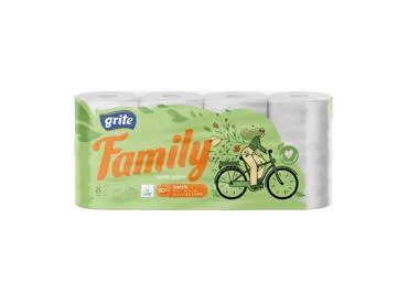 Tualetinis popierius GRITE Family, 3 sluoksnių, 8vnt