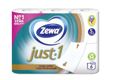Tualetinis popierius ZEWA JUST 1, 5 sluoksnių, 6 vnt.