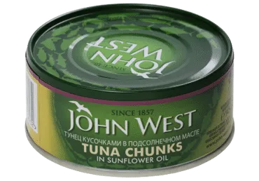 Tunų gabaliukai alieluje JOHN WEST, 145 g