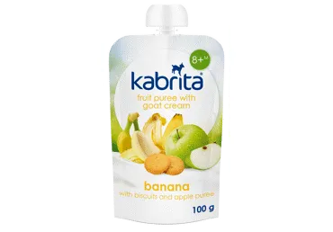 Biezenis KABRITA kazas piens, banāns, cepums, ābols 8+100g