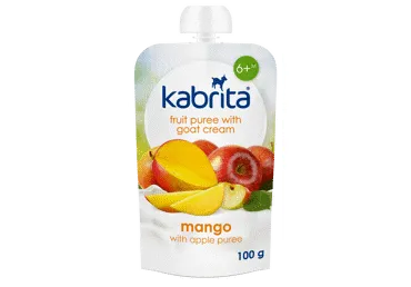Tyrelė KABRITA su ožkų pienu,mang. ir obuol.,nuo 6 mėn.,100g, 100 g