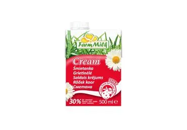 UAT Grietinėlė FARM MILK, 30%, 500ml, 500 ml