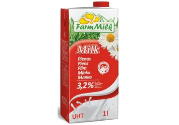 UAT pienas FARM MILK, 3,2% rieb., 1 l