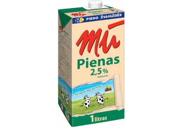 UAT pienas MŪ, 2,5 % rieb., 1 l
