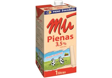 Pienas MŪ, UAT, 3,5 % rieb., 1 l