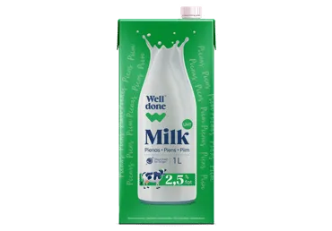 UAT pienas WELL DONE, 2,5 % rieb., 1 l