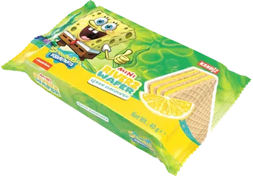 Vafliai RIVERZ WAFER SPONGEBOB su citrinų skonio įd., 40 g