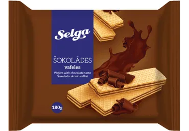 Vafliai SELGA, šokolado skonio, 180 g